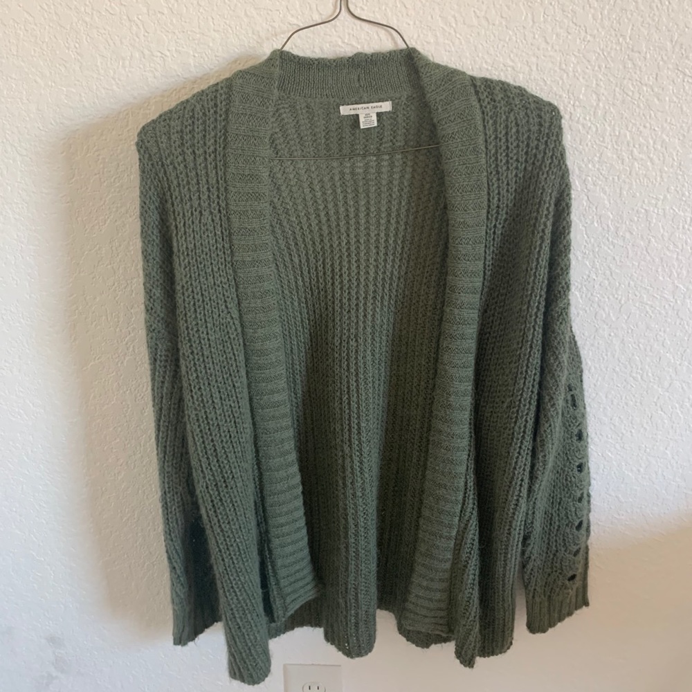 army green cardigan | American Eagle